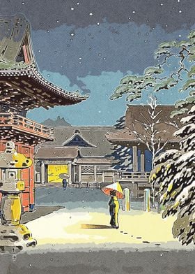 Snow At Nezu Shrine