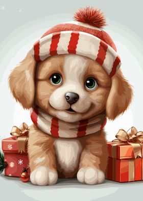 dog cute in Christmas