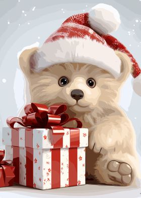 bear cute in Christmas