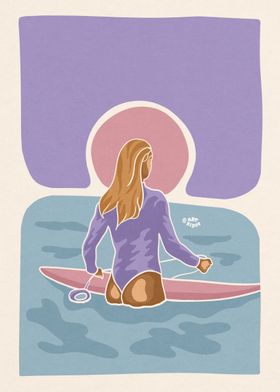 Sunset surf girl