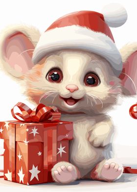 mouse cute in Christmas