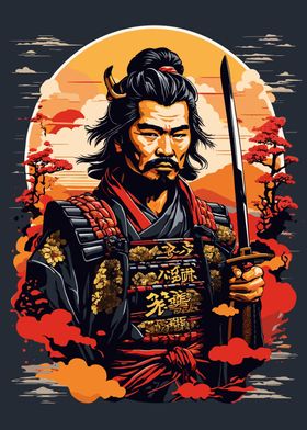 male samurai and his sword