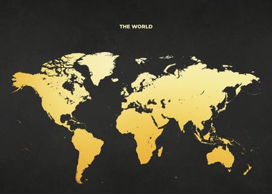 Golden World Map