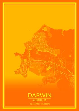 Darwin AU Orange City Map