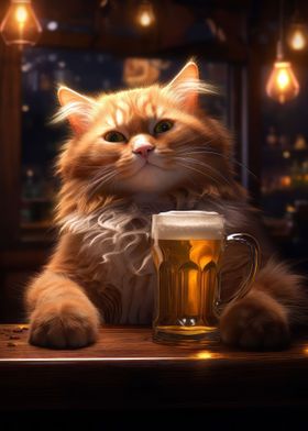 Cat With Beer