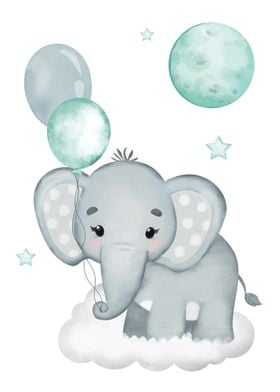 Elephant with Balloons 1