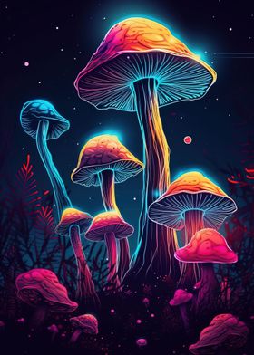 Glowing Mushroom forest I