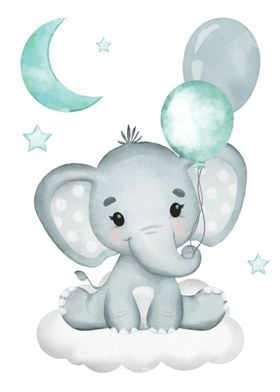 Elephant with Balloons 2