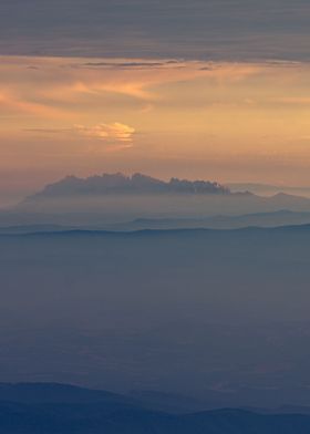 Montserrat over clouds