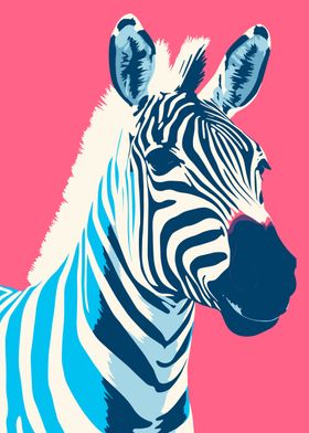 Zebra Risograph Animal