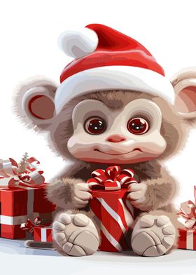 monkey cute in Christmas