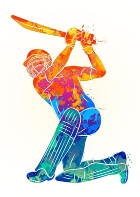 Batsman playing cricket