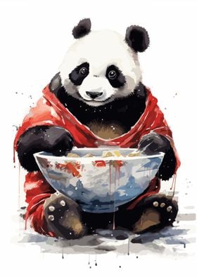 Panda Eating Painting