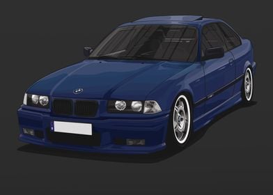 BMW E36 328i Coupe Blue