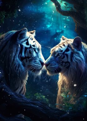 tiger and tigress in love