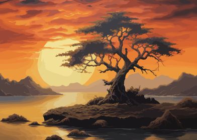 Beautiful Tree Sunset