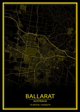 Ballarat AU Yellow Map