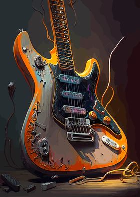 Guitar Oil Painting