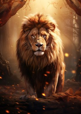 strong wild lion