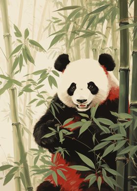 Panda Bamboo Painting