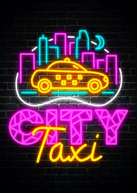 neon city taxi