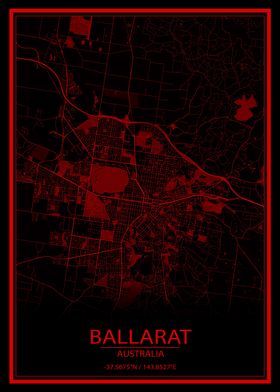 Ballarat AU Red City Map