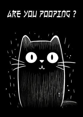 Metal Poster Displate Black Cat Are You Pooping With Magnet