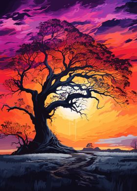 Beautiful Tree Sunset