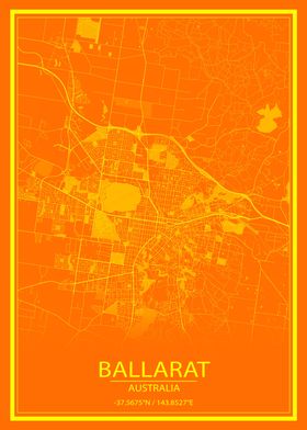 Ballarat AUS Orange Map