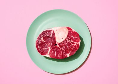 Raw beef steak minimalist