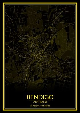 Bendigo AU Yellow City Map