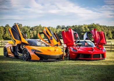 mclaren p1 ferrari red car