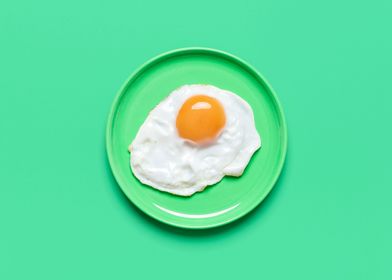 Fried egg on plate