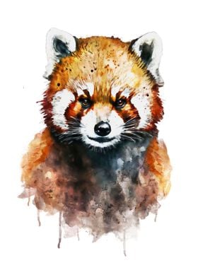 Red Panda Watercolor Art