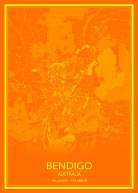 Bendigo AU Orange City Map