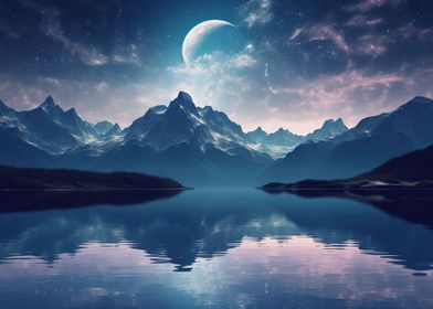 mountains night landscape