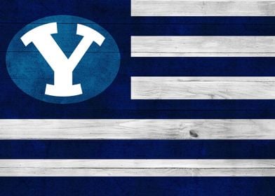 BYU Cougars Wood Flag