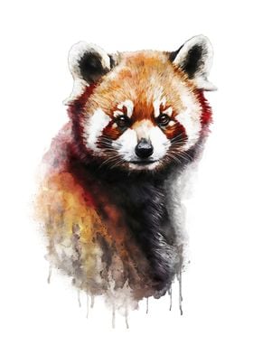 Red Panda Watercolor Art