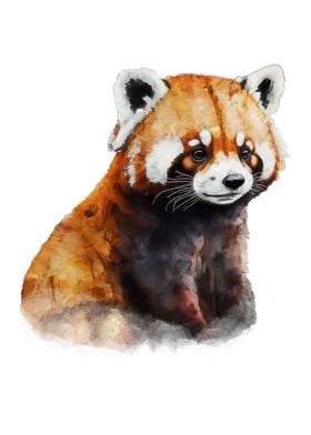 Red Panda Watercolor Art