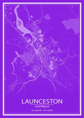 Launceston PurpleWhite Map