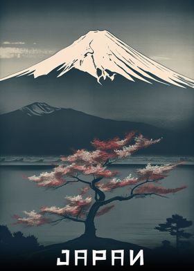 japan fuji vintage poster