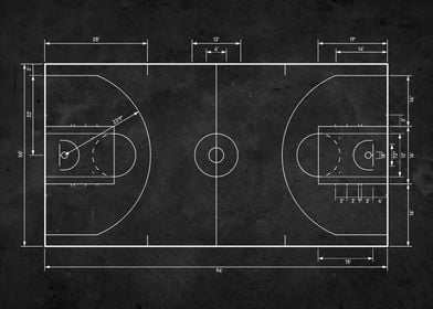 Basketball court diagram 