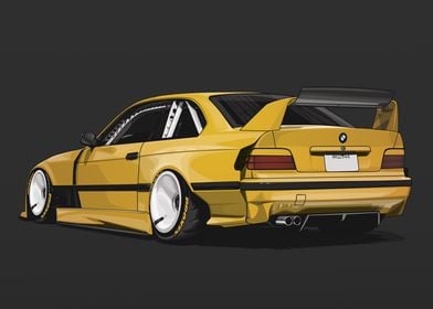 BMW E36 M3 LTO Yellow