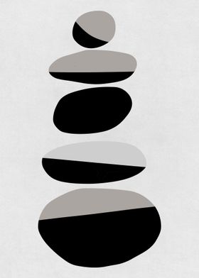 Minimalist Stack of Rocks