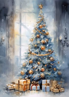 christmas tree with gifts