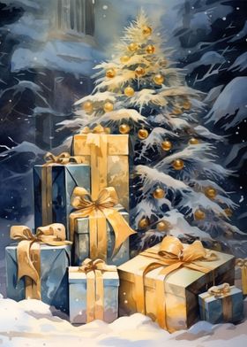 christmas gifts under tree