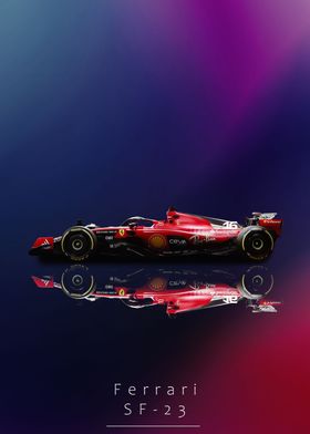 Ferrari SF23 F1 Car Poster