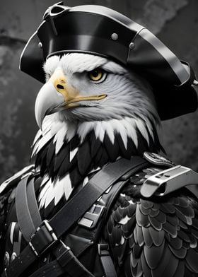 Black and white eagle