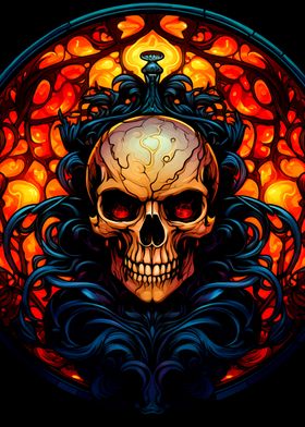 Stained Glass Skull