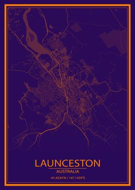 Launceston AUS Purple Map